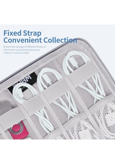 Novahub Bubm Mini Usb Kablolar & Depolama Çantası - Gri Pvc, Gri Renk Gri