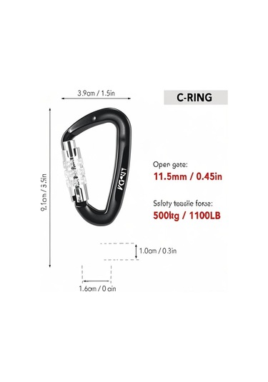 Leezsing Lixada 360 Dönebilen Otomatik Kilitlenmeli Karabina - 1100lb Dayanıklı Alüminyum Kamp & Dağcılık Ekipmanı Çok Renkli