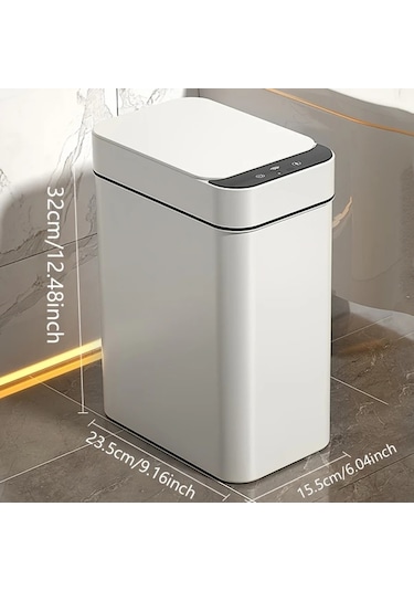 Honeybeeshop Akıllı Sensörlü Otomatik Çöp Kutusu 11l Beyaz Ev Ofis Mutfak İçin Dokunmasız