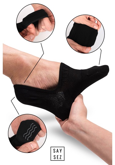 Bambu Erkek Babet Siyah-lacivert-füme Çorap Dikişsiz Kaymaz 6'lı Siyah - Lacivert - Füme