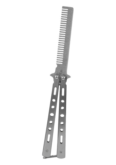 Xindoker Güvenli Uygulama Bıçaklı Tarak - Gümüş Renkli, Uçsuz, Dış Mekan Aktivitesi Ve Spor İçin Eğitim Aracı Gümüş