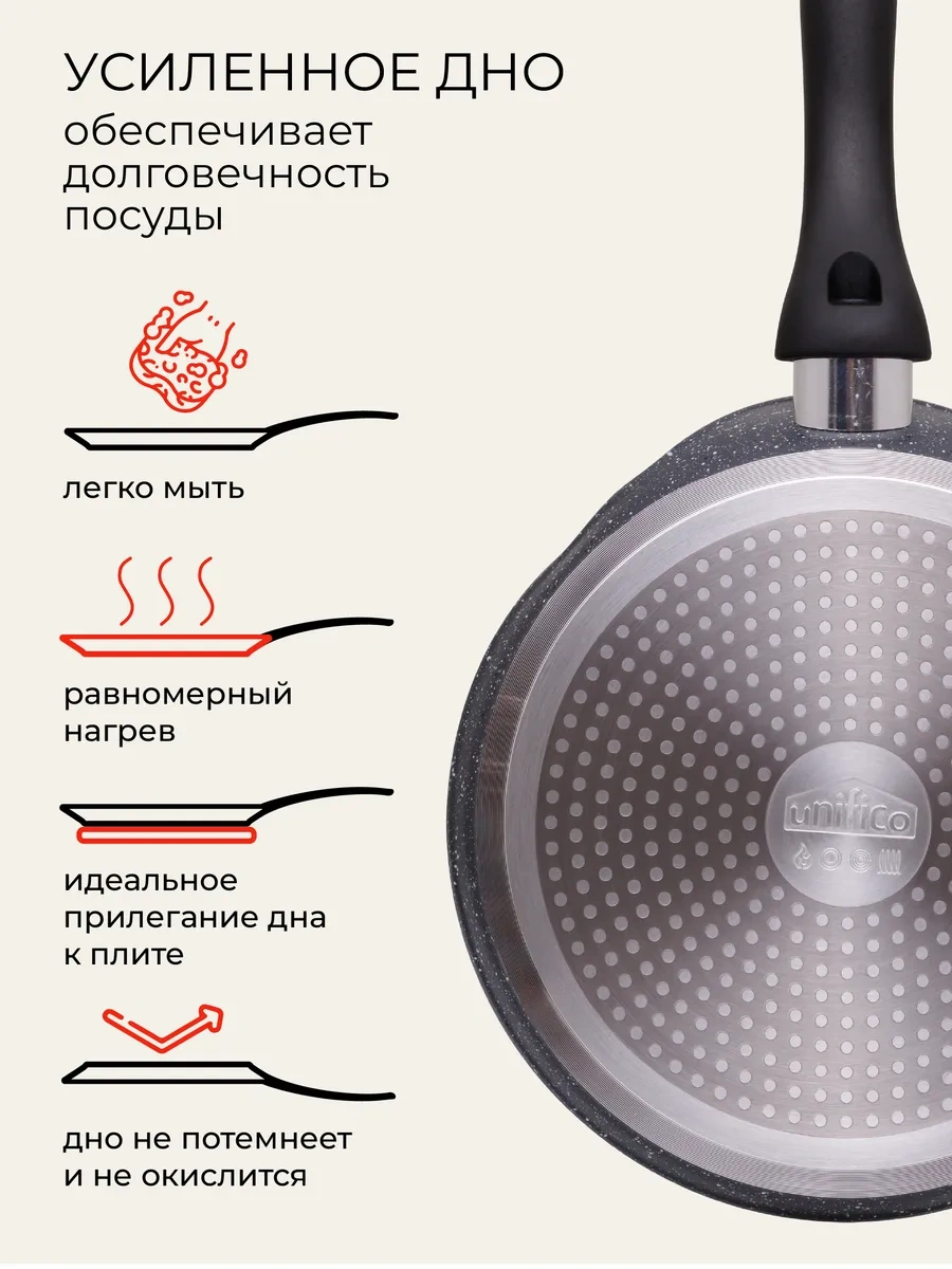 Unifico Vigoroso Grigio 24 Cm Krep Tavası 248915812 Koyu Gri