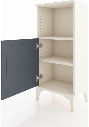 Arges Komodin 2 Raflı Tek Kapaklı 44x30x96 Aytaşı-antrasit Aytaşı