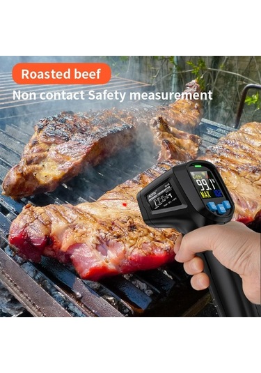 Moly Yunboo Mestek Ir03b Kızılötesi Sıcaklık Ölçer -50 600 C, Emisyon Ayarlanabilir, Alarm Özellikli