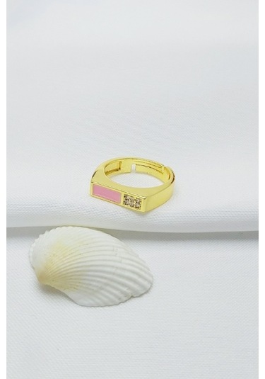 Altın Kaplama Özel Seri Ayarlanabilir Pembe Mineli Taşlı Çelik Y