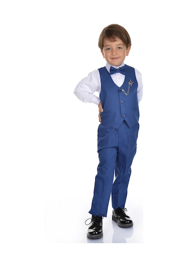 Mnk MNK0273 Yelekli Smokin Erkek Çocuk Takım