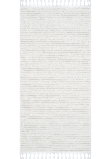 Cool Halı Palazzo Krem Mutfak Halısı Yumuşak Bukle Tezgah Önü Leke Tutmaz Kabartmalı İskandinav Halı