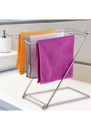 Tongxida Suntek Banyo İçin Havlu Tutucu Raf Süzgeç Tutucu, Beyaz Gümüş