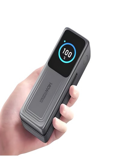 30000mah 140w Hızlı Şarjlı Tft Ekranlı Kendinden Type-c Kablolu 2type-c 1usb Girişli Powerbank siyah