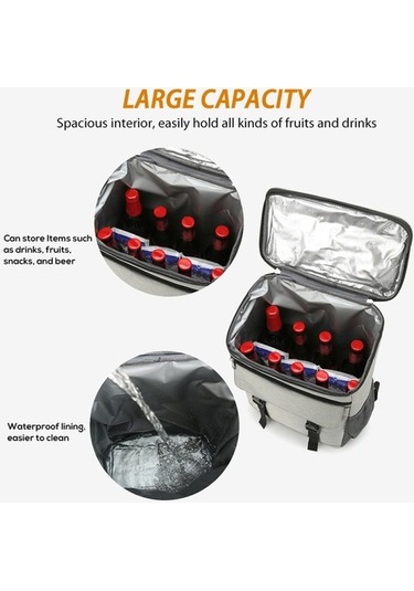 Novahub Yalıtımlı Piknik Soğutucu Sırt Çantası, Su Geçirmez, Büyük Kapasite, Soğuk/sıcak Koruma, Oxford Kumaş, Çok Renkli Çok Renkli