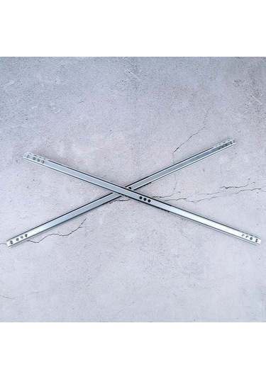 Vkemall 450mm Çift Yönlü Çekmecelik Ray 2 Adet - 17mm Genişlikli Soğuk Rollük Çelik - Laboratuvar & Dolap Uygulamaları - Sürtünme Dirençli Diğer