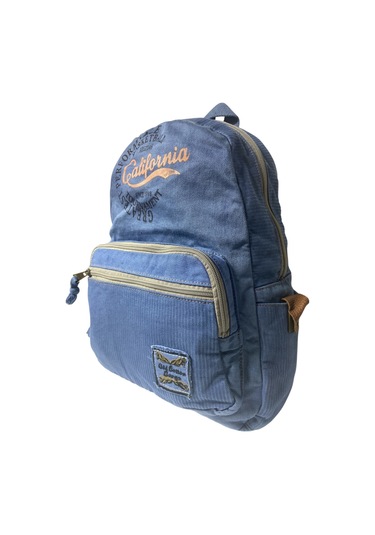 Kaliteli Renkli Vintage Disayn Günlük Sırt Gezi Okul Seyahat Çantası 31 Cm X 41 Cm Mavi - Beyaz