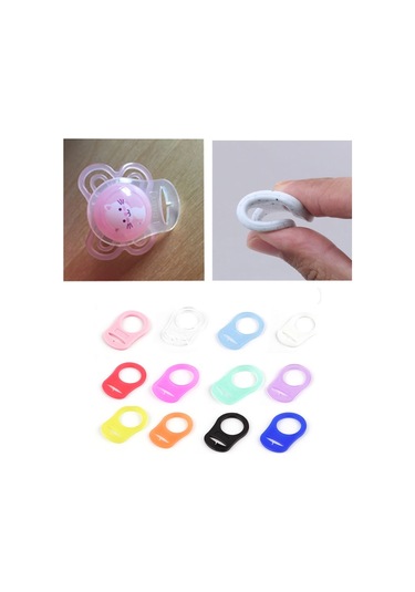 Sones 10 Adet Emzik Tutucu Klips Adaptörü Halka Düğme Stili Emzik Adaptörü C7