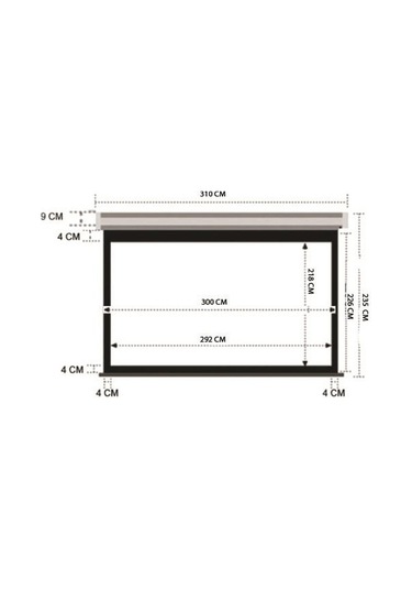Codegen Fax-30 300x225 Cm Storlu Manuel Fiber Glass Projeksiyon Perdesi Arkası Siyah Fonlu
