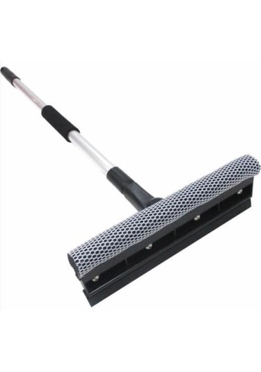 Akvaryum Temizleme Teleskopik Sap - Çekçekli Cam Silme Aparatı Siyah