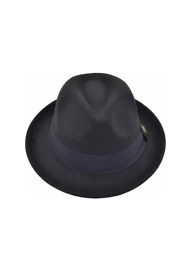Çantayurdu Fötr Fedora Şapka Panama Kasket Siyah Siyah