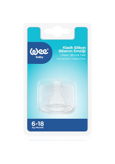 Wee Baby Yuvarlak Uçlu Silikon Biberon Emziği Normal Akış No:2 6-18 Ay