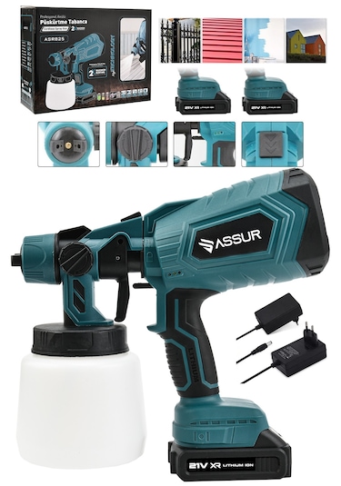 Assur ASR825 21V Çift Akü 300 MM Sprey Püskürtme Mavi