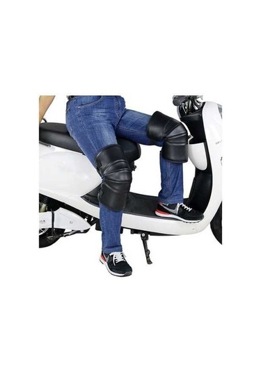 Primepickings Kalın Motosiklet Kneepad, Soğuk Geçirmez Isıtmalı Diz Ped, Rüzgar Ve Soğuk Korumalı, Siyah Siyah