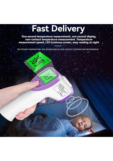 Xiyyadms Dijital Lcd İzoletli Vücut Sıcaklığı Ölçer, 3-5cm Mesafede, 0.5sn Yanıt Süresi, Güneş Işığı Ekranı Yetişkin/çocuk