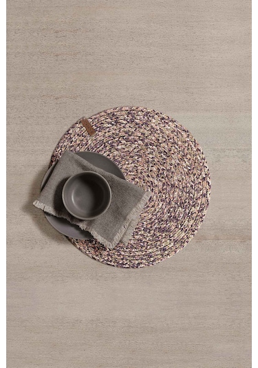 Koza Home Cesta El Yapımı Örgü Mor Supla 37x37 4021 Mor