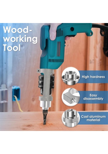 Xurunkeji Matkap Uçlu Kare Delik Matkap Ucu Adaptörü, Kesme Aparatı, Delik Matkabı Sabitleme Tutucu, Ahşap İşleme İçin Elektrikli Alet