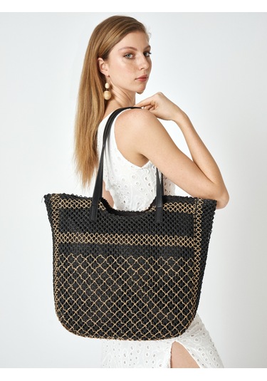 Pierre Cardin Kadın Hasır Omuz Çantası 05pc25y1502 Siyah