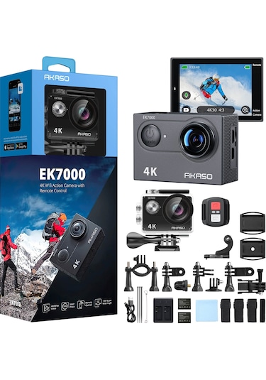 Akaso EK7000 4K Wi-Fi Aksiyon Kamera ve Süper Aksesuar Seti (Akaso Türkiye 2 Yıl Garantili) Akaso EK7000 4K Wi-Fi Aksiyon Kamera ve Süper Aksesuar Seti (Akaso Türkiye 2 Yıl Garantili)