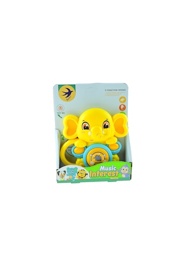 Oyuncak Sevimli Fil Davul Mini Işıklı Sesli 15cm