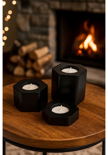 Dekoratif Tealight Mumluk Siyah Tealight
