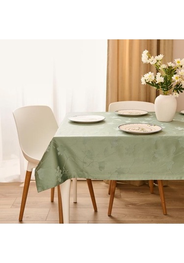 Evidea Soft Fiori Masa Örtüsü - Yeşil - 140x140 Cm Yeşil