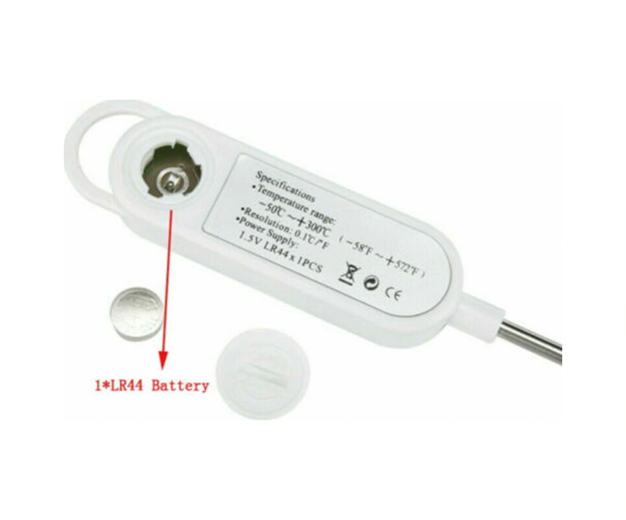 Youmex Gıda Sıcaklık Ölçer, Çelik Sondalı Hızlı Ölçüm, Ev Ve Barbekü Kullanıma Uygun, -50 C 300 C Aralığı, Lcd Ekranlı Siyah - Beyaz