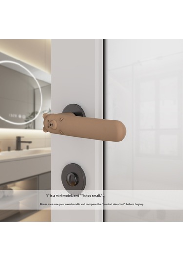 Yifomall Kompakt Kalın Silikon Kasa Kolu Koruması - Banyo/pencere Uyumlu, Çarpma Önleyici, Kartoon Desenli Kahve, 1 Adet Diğer