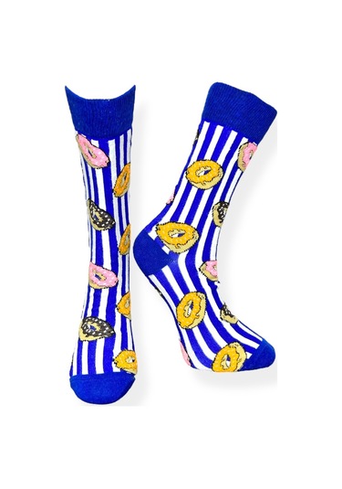 5'li Unısex Donut Tasarımlı Esnek Nem Alabilen Pamuklu Spor Soket Çoraplar Çok Renkli