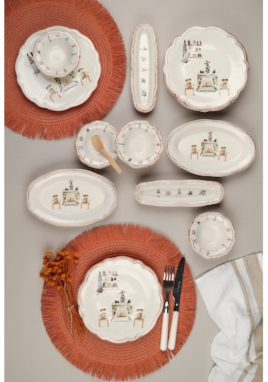 Porser Fulya Faylinn Kahvaltı Takımı 6 Kişilik 14 Parça Fly14kahp Çok Renkli