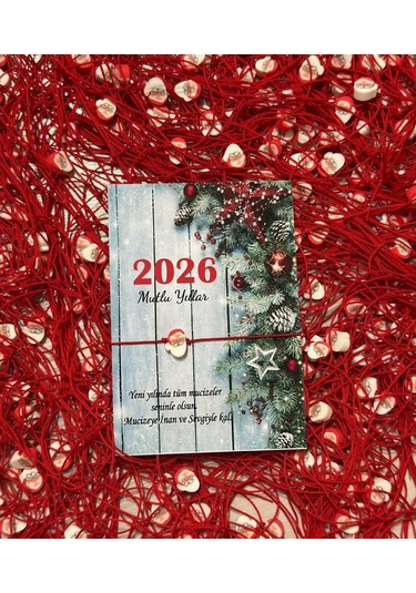 Yılbaşı Yeni Yıl Dilek Bilekliği 2026 Özel Tasarım Kartlı Hediyelik 10 Adet