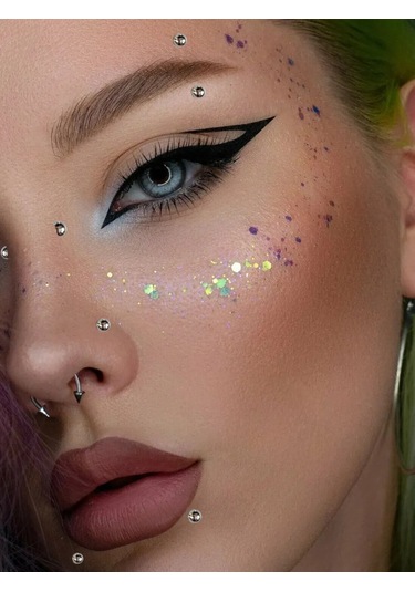 Top-piercing Y2k Piercing Simülasyon Çıkartmaları Strass 364381701 Gri