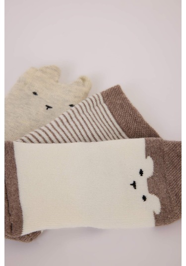 DeFacto Erkek Bebek Dikişsiz 3'lü Pamuklu Uzun Çorap C9109A5NSKR1