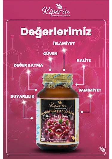 Kiper'in Cranberry D-Mannoz C Vitamini 1400 MG 60 Kapsül