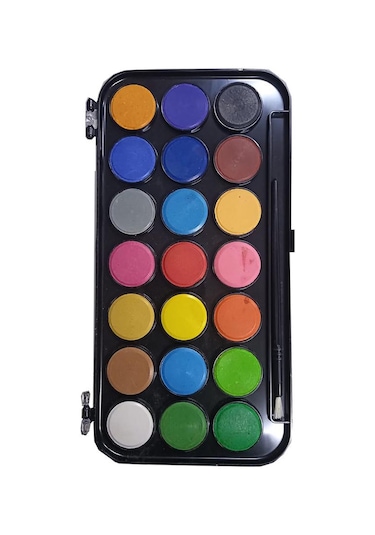 21 li Sulu Boya ve Suluboya Fıçası 1 Adet 21 Renk Suluboya