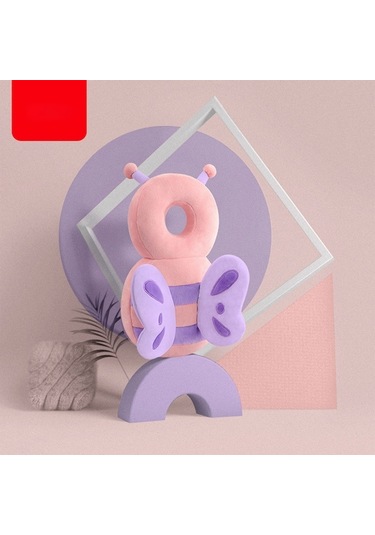 Bebeğin Başını Korumaya Yönelik Emniyet Yastığı, 0-3 Yaş, 19 X 33 X 6 Cm, Pembe Ve Mor