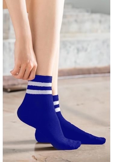 Çizgili Tenis Çorabı Kolej Çorap Unisex 2 Adet 001