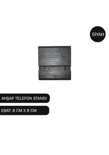 1 Adet Siyah Ahşap Telefon Standı Tablet Stant Telefon Tutucu