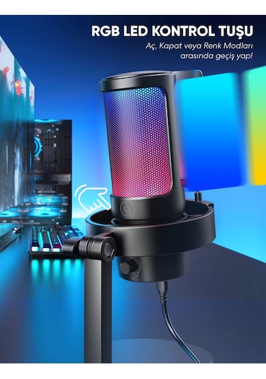 Fifine Ampligame A8 USB Yayıncı Oyuncu Mikrofonu