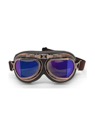 Trendooze Motocross Gözlükleri - Steampunk Pilot Stili Uv400, Sis Geçirmez