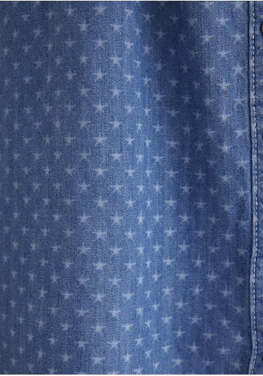 Mavi - Raven Akdeniz Yıldız Baskılı Indigo Mavisi Jean Elbise 1310660-89760 Koyu Mavi