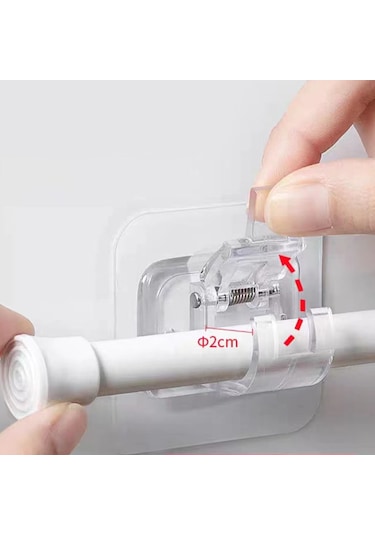 Tenfowee Duvar Delmeyen Perde Çubuğu Braketi, Yapıştırıcı Arka Tabla İle Kolay Kurulum, Banyo-mutfak Uygun, Abs Malzeme, 2 Adet