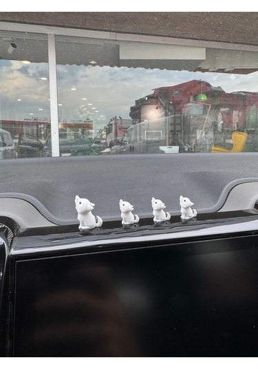 4 Parça Sevimli Kurt Ailesi Dikiz Aynası Süsü - Ayna Süsü Araba Süsü Torpido Süsü Oto Aksesuar