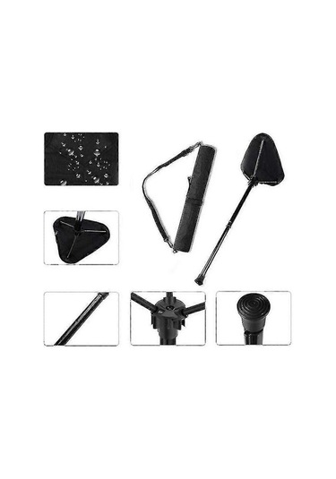 Bloomnest Katlanır Yürüyüş Bastonu, Üçayak Tabure, Ayarlanabilir Yükseklik, Taşınabilir Kamp Sandalyesi, Alüminyum Alaşım, Oxford Kumaş, 125 Kg Dayanıklılık, Altın - Siyah Altın - Siyah