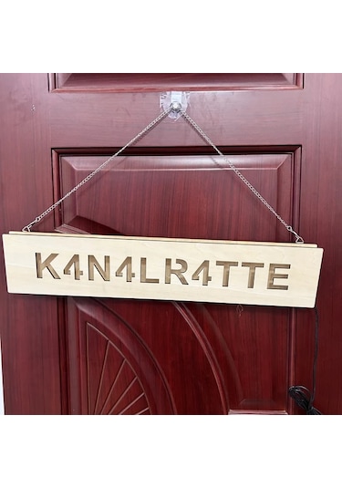 Willowhaven 1 Adet Font 7 11.81x2.36 Inç Özel Yazılı Usb Led Oyuncu Duvar Lambası Hediye Ahşap